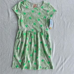 Cat & Jack Girls Green Clover Dress